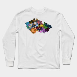 Spirograph Patterned Czech Republic Regions Map Long Sleeve T-Shirt